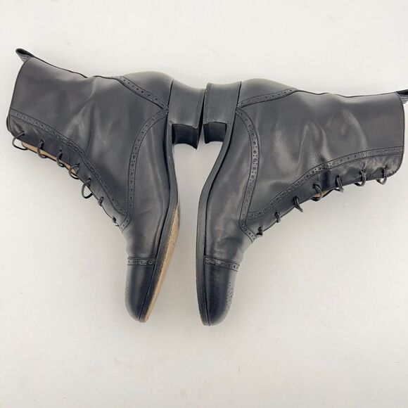 Vintage Joan Helpern Signature Black Leather Victorian Style Boot Gothic Sz 6 - Picture 6 of 10